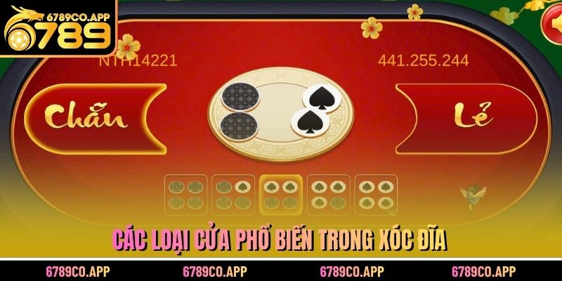 Các loại cửa phổ biến trong xóc đĩa